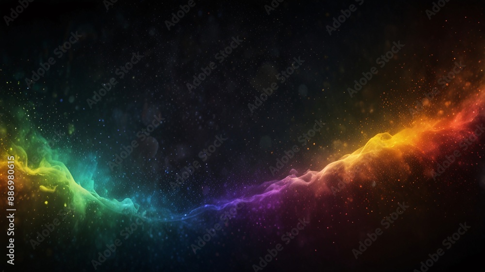 Fototapeta premium Ethereal rainbow paints the night sky with celestial hues