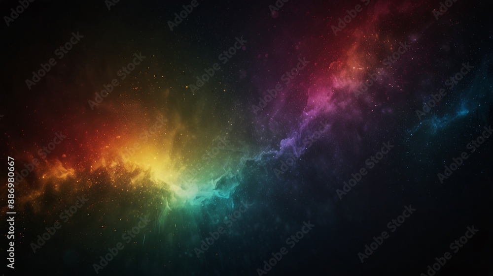 Naklejka premium Ethereal rainbow paints the night sky with celestial hues