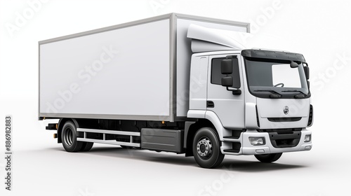 White truck isolated from the background