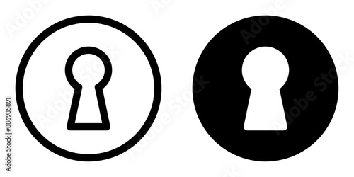 ofvs637 OutlineFilledVectorSign ofvs - key hole vector icon . vintage . circle . keyhole . isolated transparent . outline and filled version . AI 10 / EPS / PNG . g11983