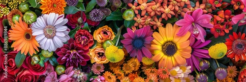Colorful floral arrangement of flowers for sale at the farmer's market