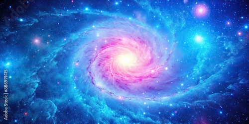 Pink galaxy with swirls and stars on space background, space, stars, pattern, swirls, galaxy
