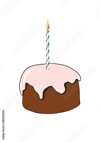 gateau  anniversaire avec une bougie