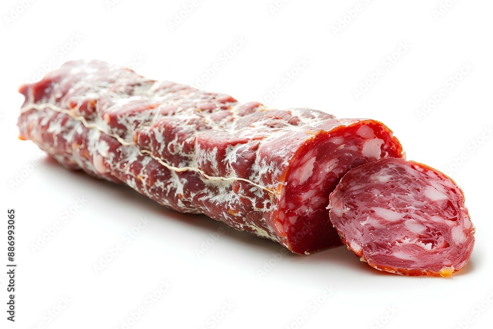 A piece of meat sitting on top of a white surface A piece of meat sitting on top of a white surface