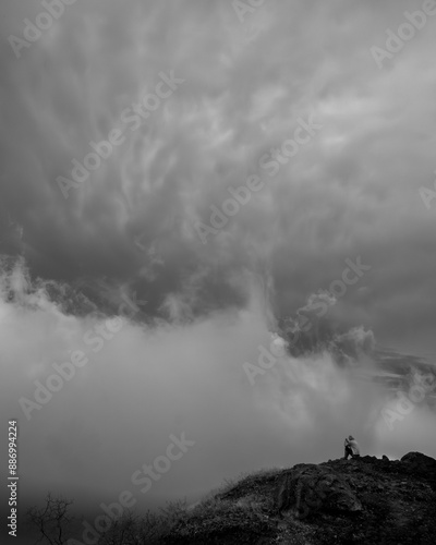 storm clouds over the mountains