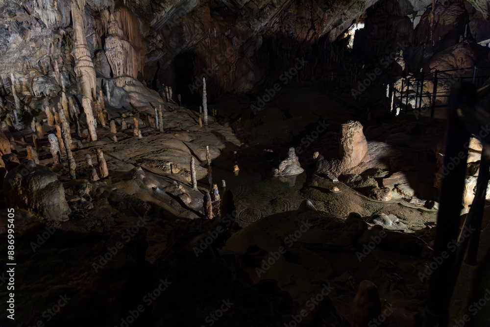 Postojna Cave, Slovenia. Famous tourist attraction, route that winds for several km. Departure by train to reach the route on foot. Stalagmites, stalactites and proteus lizard. family holidays,unique. Postojna Cave, Slovenia. Famous tourist attraction, route that winds for several km. Departure by train to reach the route on foot. Stalagmites, stalactites and proteus lizard. family holidays,unique.