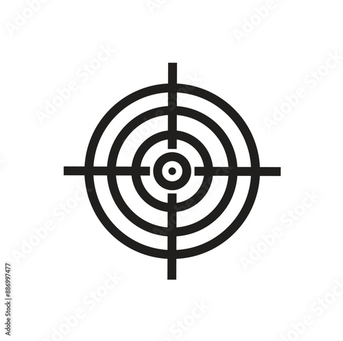 Line vector target shot aim icon