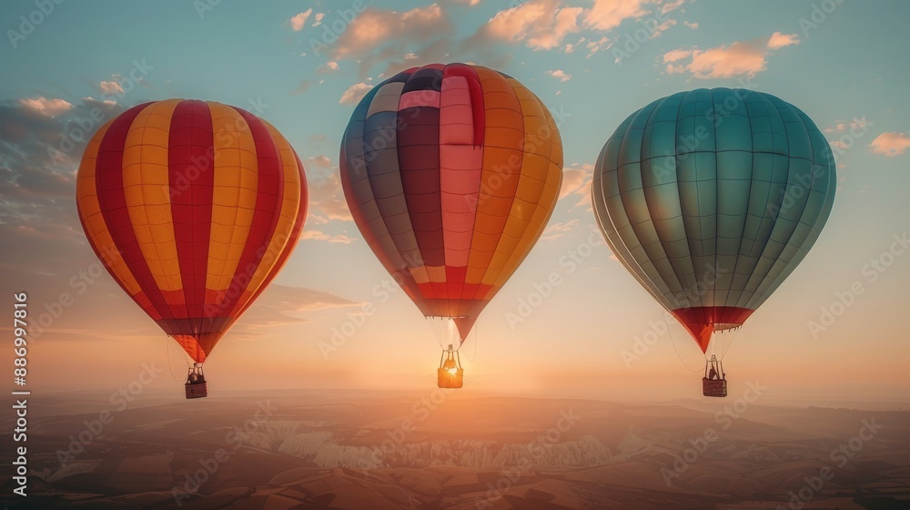 Fototapeta premium Colorful hot air balloons in the sky