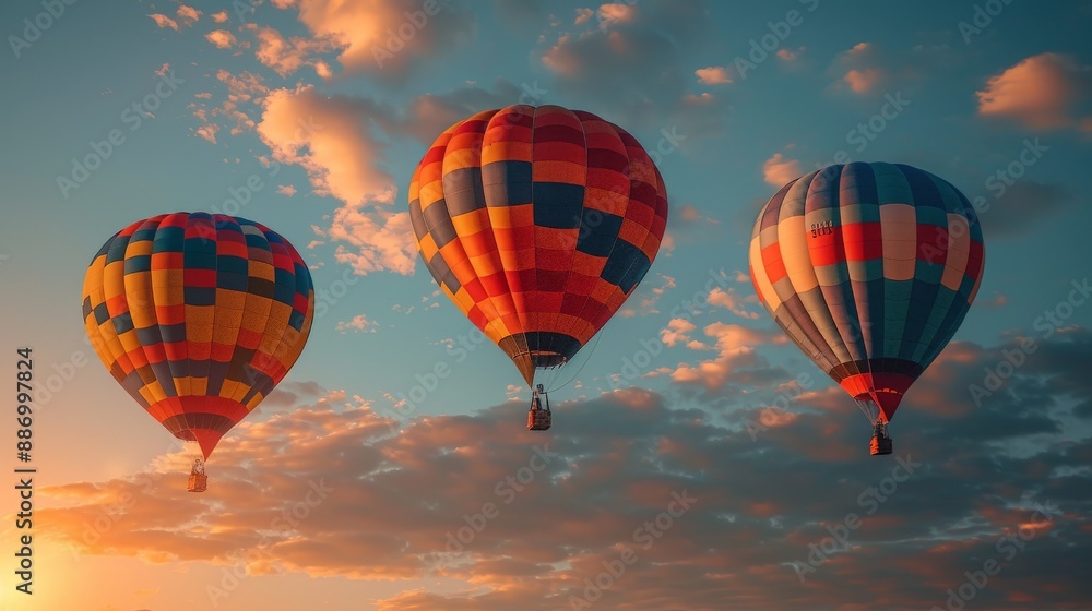 Fototapeta premium Colorful hot air balloons in the sky
