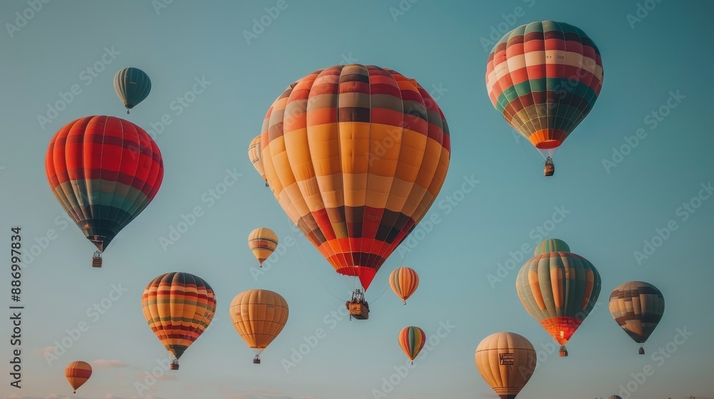 Fototapeta premium Colorful hot air balloons in the sky