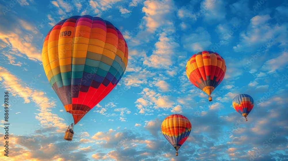 Naklejka premium Colorful hot air balloons in the sky