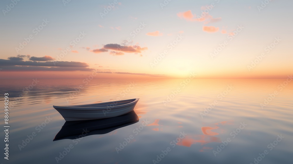 Sunrise paints the sky with golden and pink tones Sunrise paints the sky with golden and pink tones