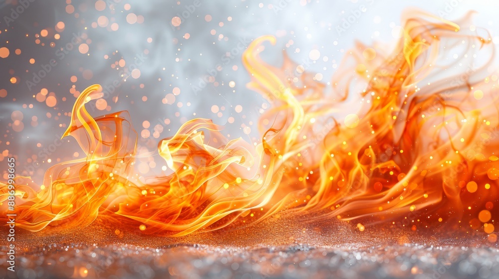 Fototapeta premium fire border on a white background