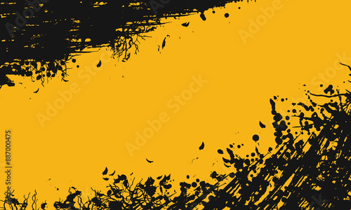 Abstract black and yellow grunge background