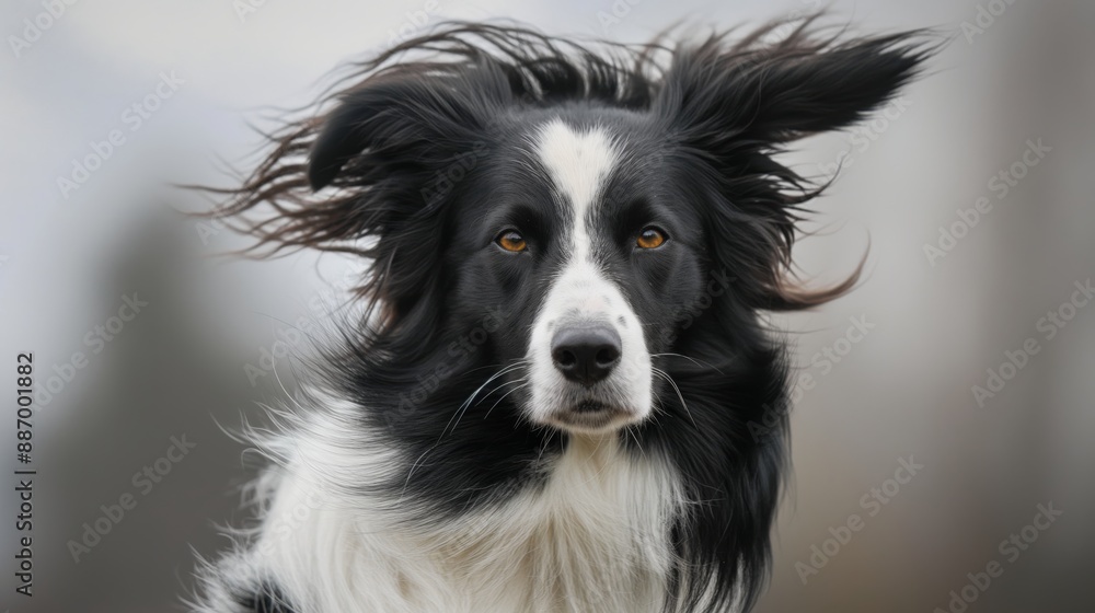 Portrait of A Border Collie with gorgeous hair Portrait of A Border Collie with gorgeous hair