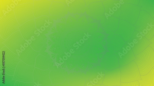 Round mandala on dreamy peach fuzz gradient background. Translucent mesh pattern in the form of a mandala. Mandala with floral patterns. Pastel Yoga template. Gradient background with round mandala.