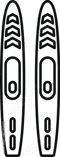 Pair of water skis for skiing on water surface icon outline style