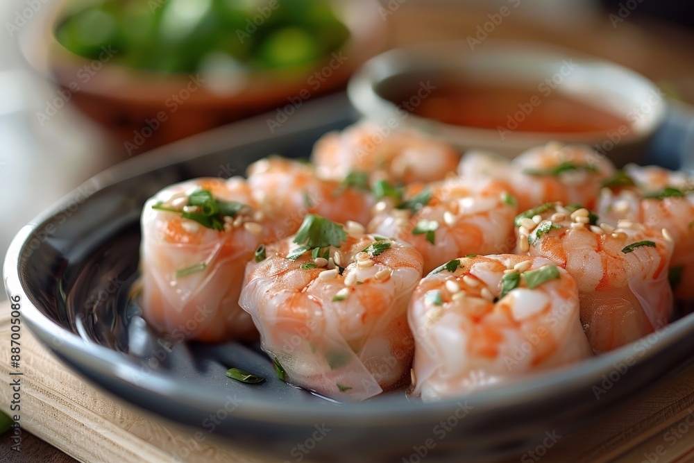 Spring rolls with dipping sauce gracefully Spring rolls with dipping sauce gracefully