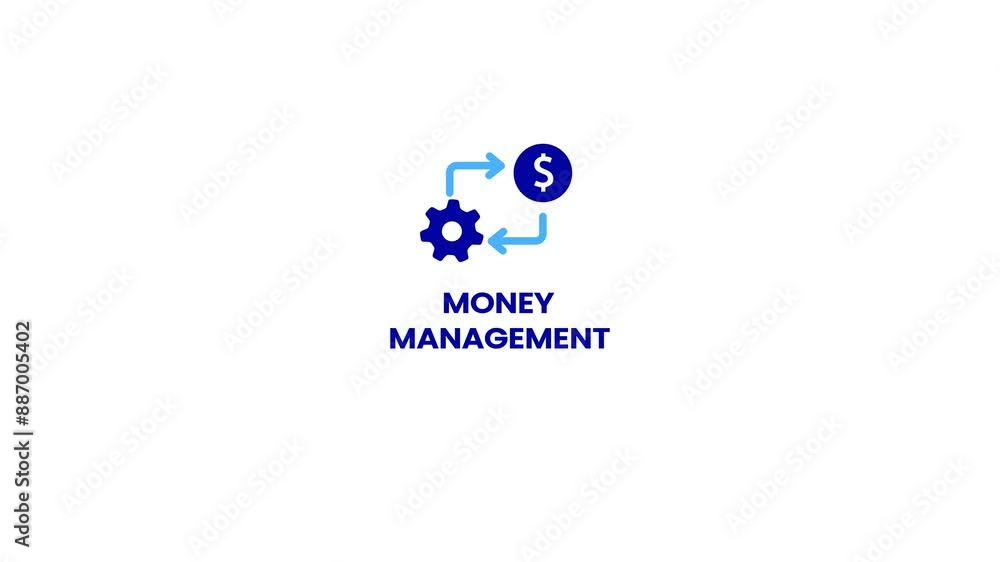 Financial management symbol, dollar management icon, dollar with gear while, currency management logotype background. Financial management symbol, dollar management icon, dollar with gear while, currency management logotype background.