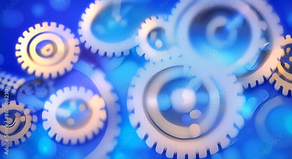 Glowing Blue Early Sized Gears on Dark Background with Digital Binary Code Pattern Data Processing Digital Technology Concept 4k animation Glowing Blue Early Sized Gears on Dark Background with Digital Binary Code Pattern Data Processing Digital Technology Concept 4k animation