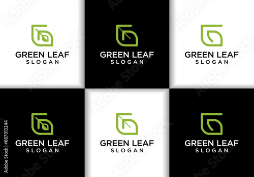 Leaf G Letter Minimalist Logo Vector Design.