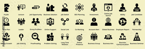 SEO and promotion line icons collection.