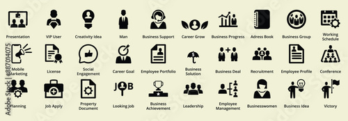 SEO and promotion line icons collection.