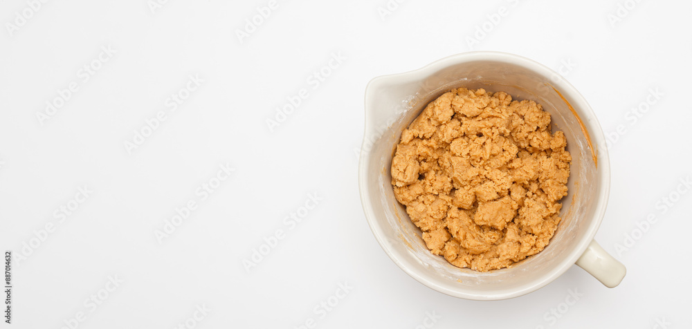 Overhead shot of peanut butter cookie dough Overhead shot of peanut butter cookie dough