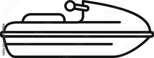 Line drawing of a water scooter is standing still, ready for a ride