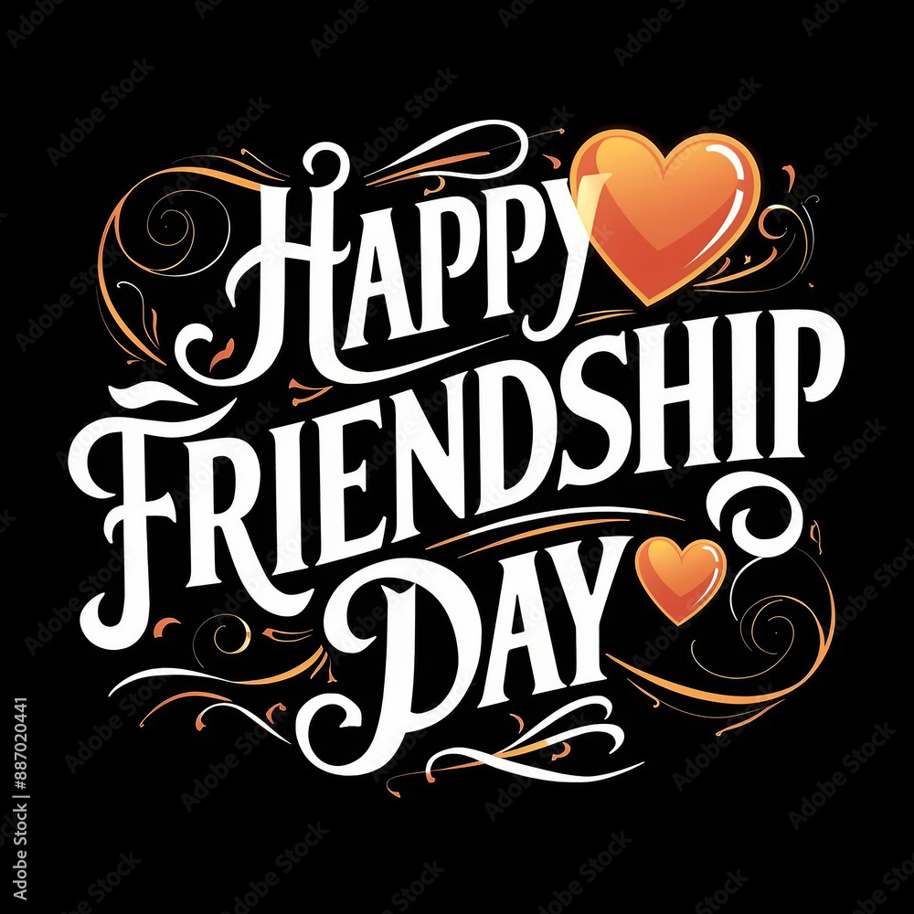 Obraz premium Happy Friendship Day typography greeting image 