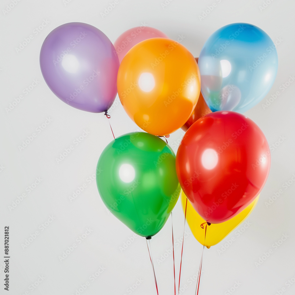 A bunch of colorful balloons are tied together A bunch of colorful balloons are tied together