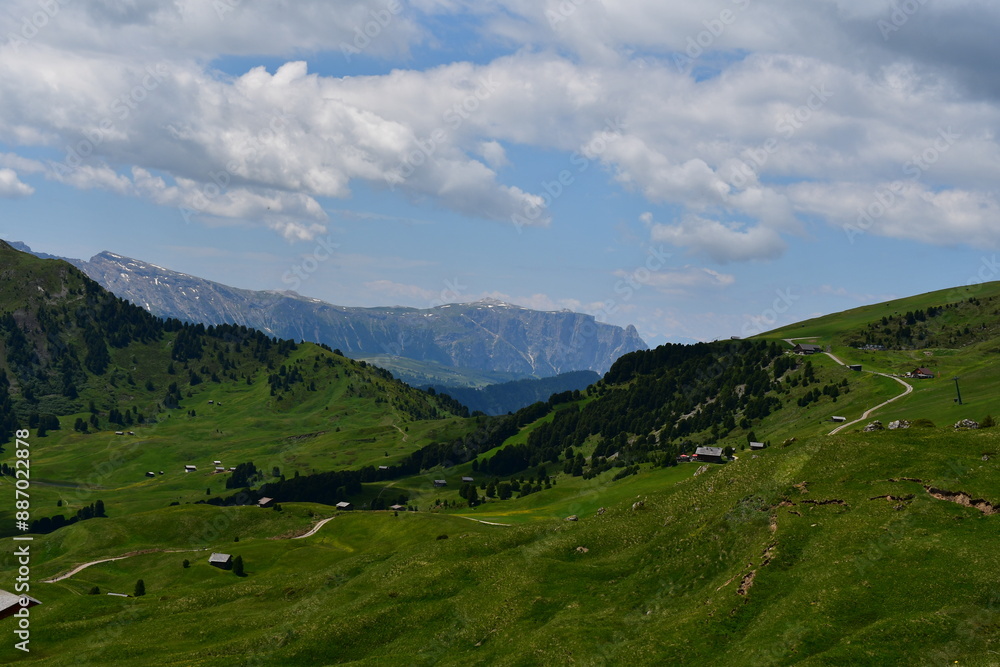 Schöne Landschaft auf Seceda in Südtirol