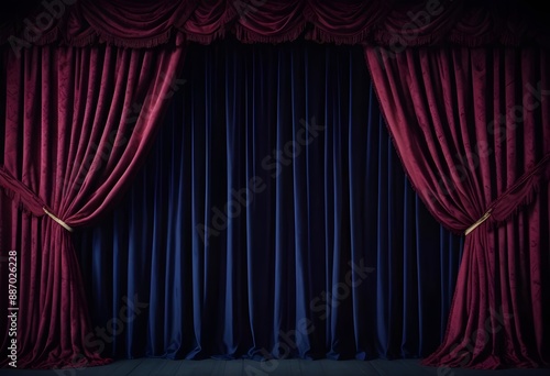 Wallpaper Mural Dark velvet curtains theater background screen, wallpapre, texture, set, sample Torontodigital.ca