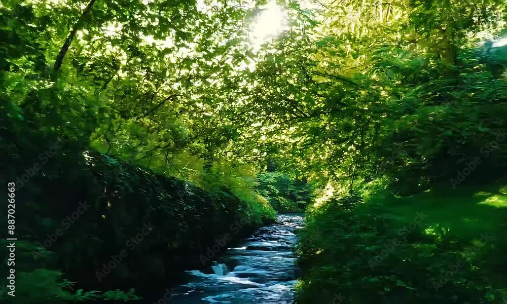 A picturesque nature scene featuring lush green trees (mov) A picturesque nature scene featuring lush green trees (mov)