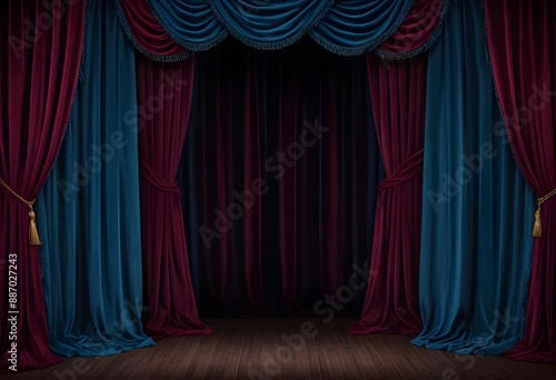 Wallpaper Mural Dark velvet curtains theater background screen, wallpapre, texture, set, sample Torontodigital.ca
