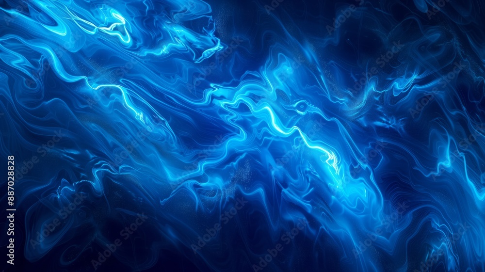 Obraz premium Abstract background with blue, dark energy waves swirling and intertwining