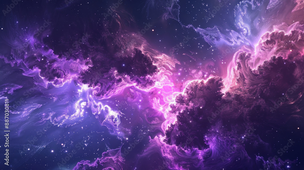 Cosmic Nebula Scene with Shades of Purple and Pink. Universe and outer space concept Cosmic Nebula Scene with Shades of Purple and Pink. Universe and outer space concept