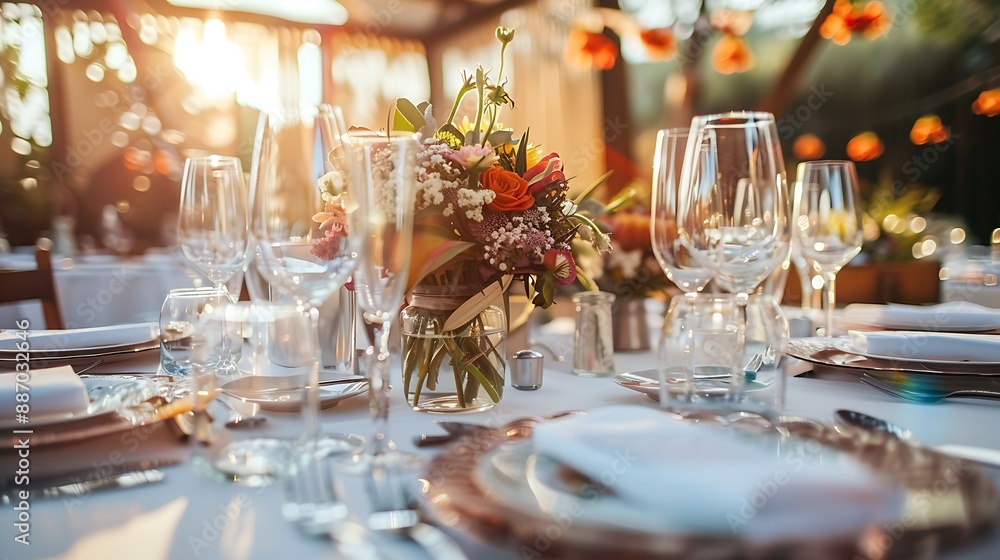 Wedding decor details on wedding reception