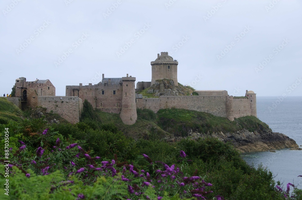 Fototapeta premium Fortification at Cap Frehel in Brittany in France, Europe