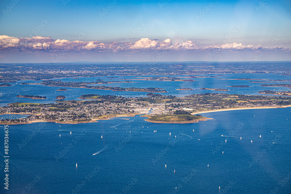 belle ile en mer island from aerial view in french brittany in morbihan belle ile en mer island from aerial view in french brittany in morbihan