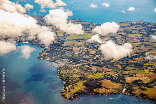 belle ile en mer island from aerial view in french brittany in morbihan  photo