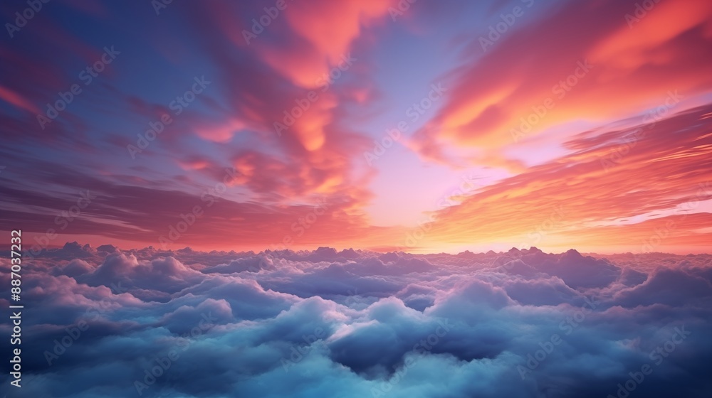 ドラマチックで美しい夕日のカラフルな雲と空 ドラマチックで美しい夕日のカラフルな雲と空