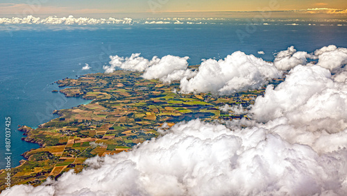 belle ile en mer island from aerial view in french brittany in morbihan  photo