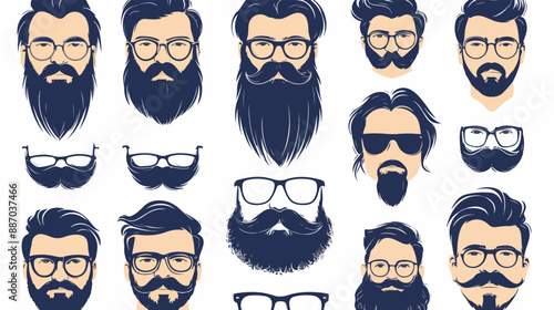 Design constructor with man head vector silhouette shade