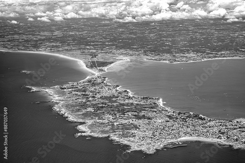 belle ile en mer island from aerial view in french brittany in morbihan  photo