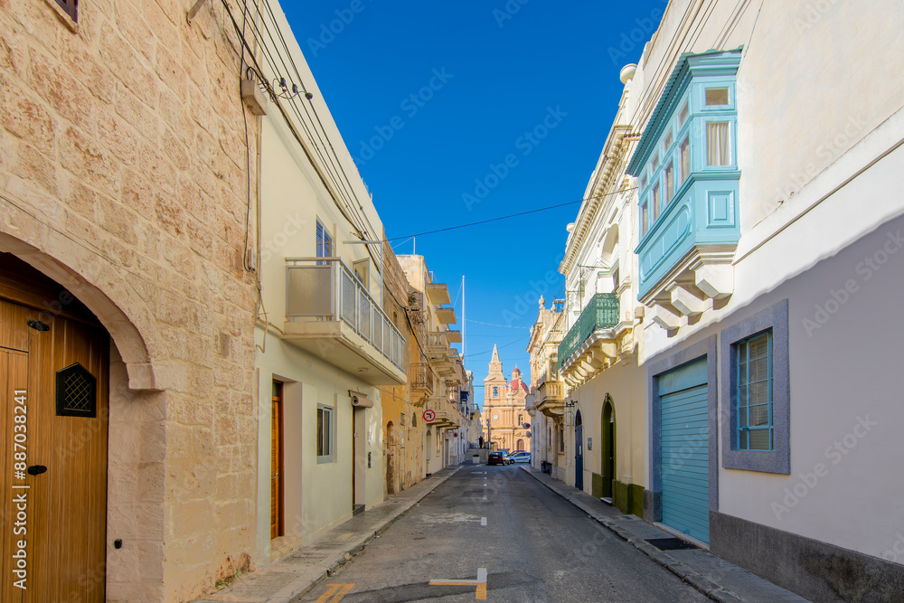 Mellieha Town street view in Malta Mellieha Town street view in Malta