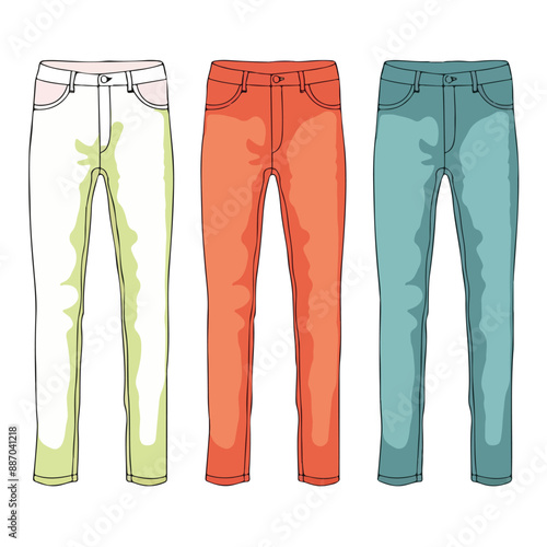pants vector illustration isolated on white background. 
