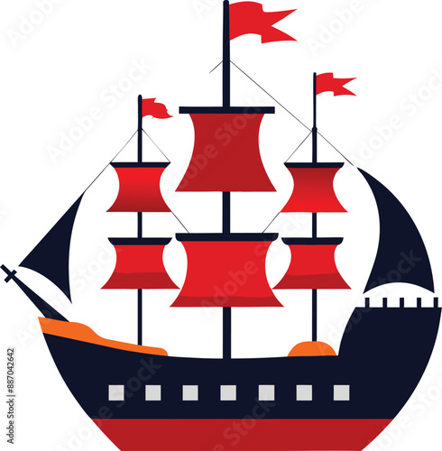 Vintage ship vector clipart for printable digital graphics and designs