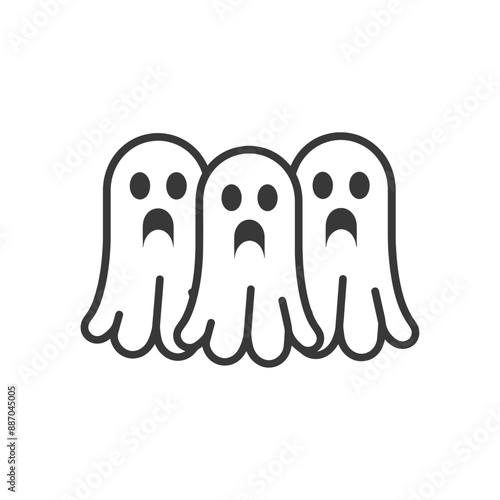 ghosts minimalist line art icon logo symbol