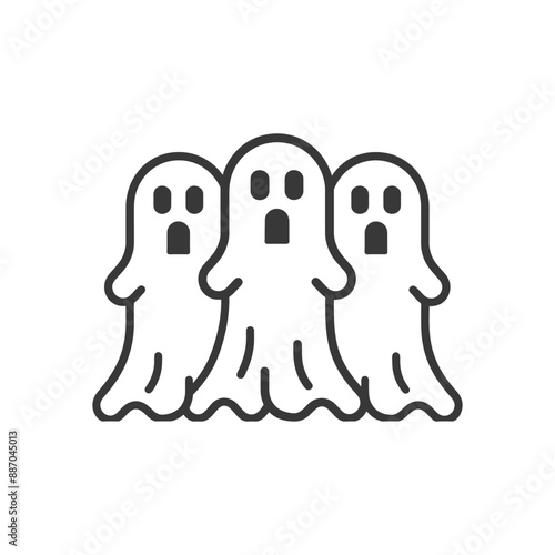 ghosts minimalist line art icon logo symbol